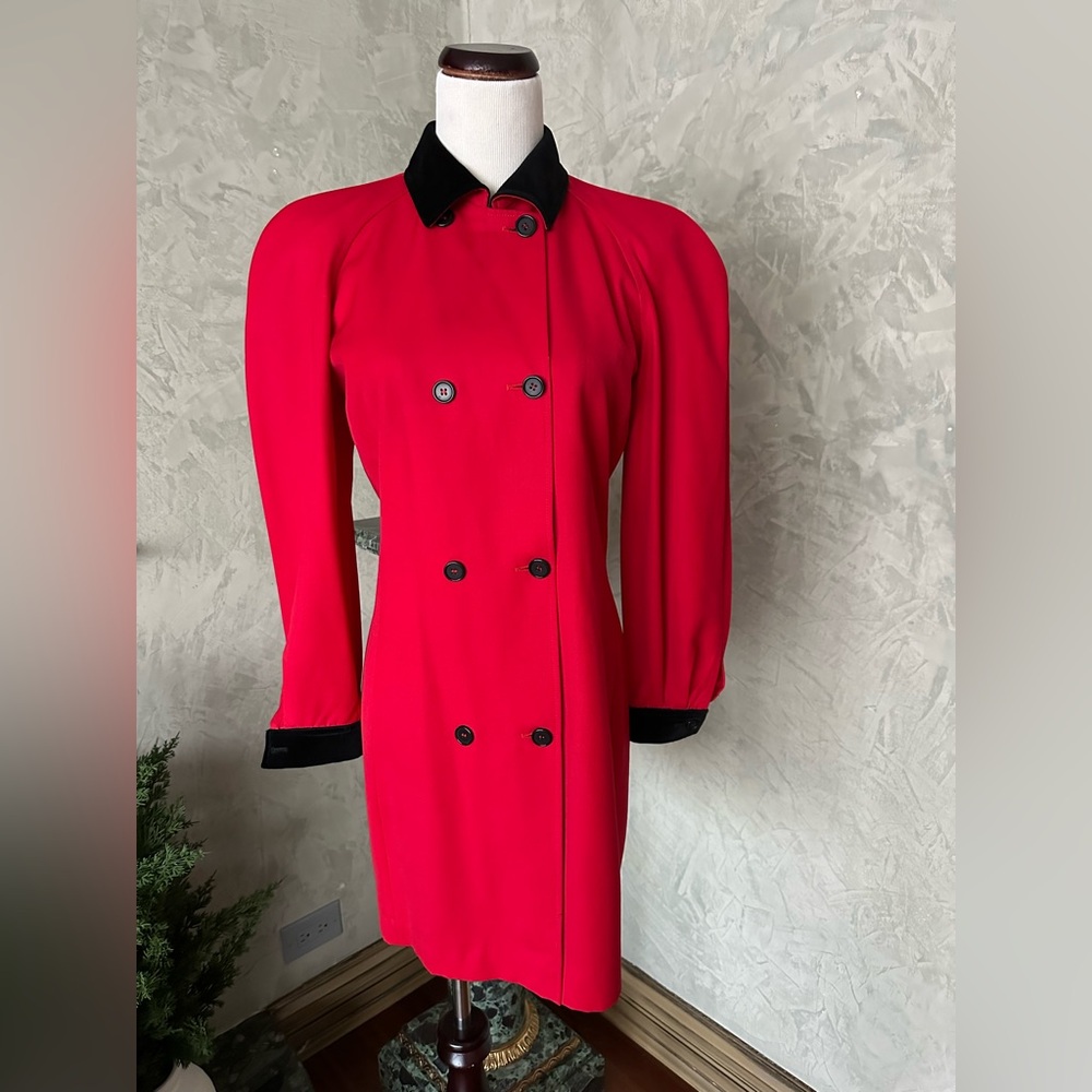 Valentino Red Coat with Black Trim